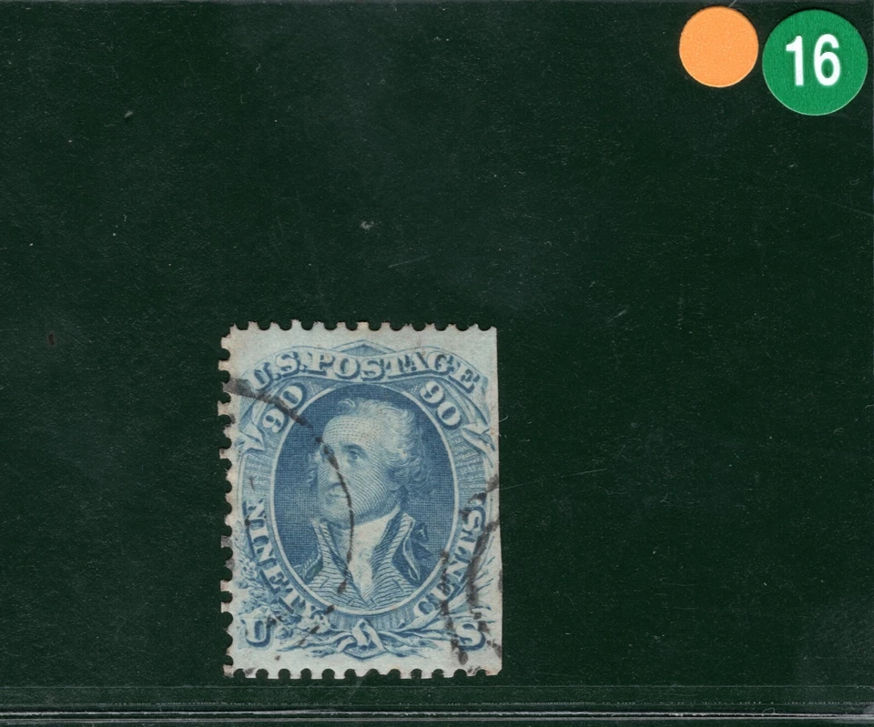 USA Classic Stamp Scott.72a 90c Pale Blue (1862) WASHINGTON Used Cat $650 YOG16 - Image 3 of 4