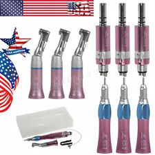 Dental Contra Angle Handpiece Straight Air Motor 4Hole Kit Low Speed pink