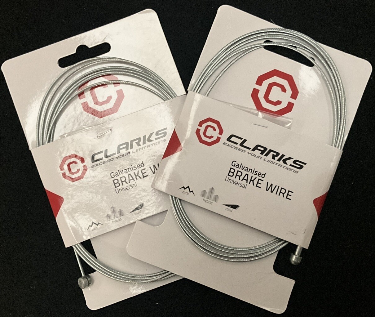 2 x Clarks MTB BMX Hybrid Mountain Road Bike Brake Inner Cable Wire, Galvanised