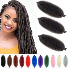 Springy Afro Twist Hair 3 Packs Pre Fluffed Marley Twist Braiding 12 Inch 4