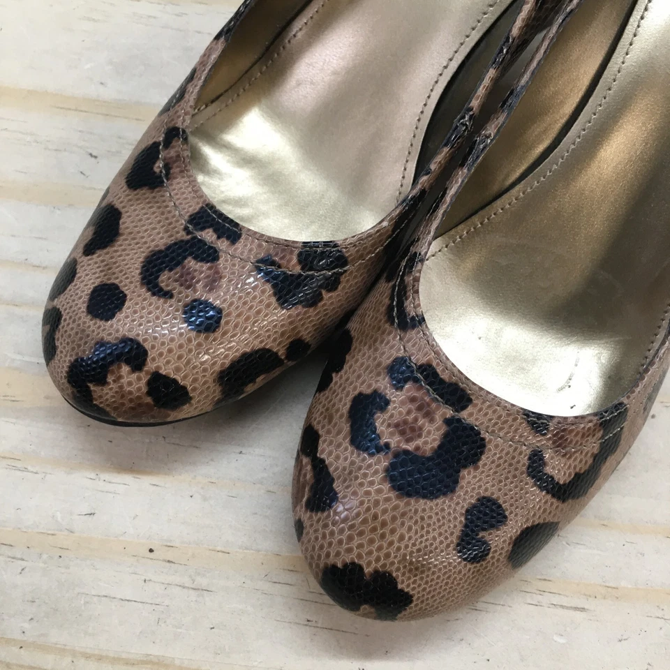 Zapatos de salón informales sin cordones Anne Klein para mujer 6,5 M Fenton con estampado animal marrón Foto 4 de 4