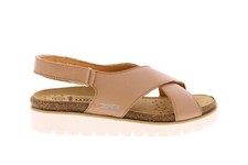 Mephisto - Sandale Femme Avec Bandes Croisées En Cuir Et Talon Bas Tally Camel