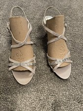 Nina Size US 7.5 M EU 37.5 Women's Crystal Strap Formal Wedding Sandals Silver