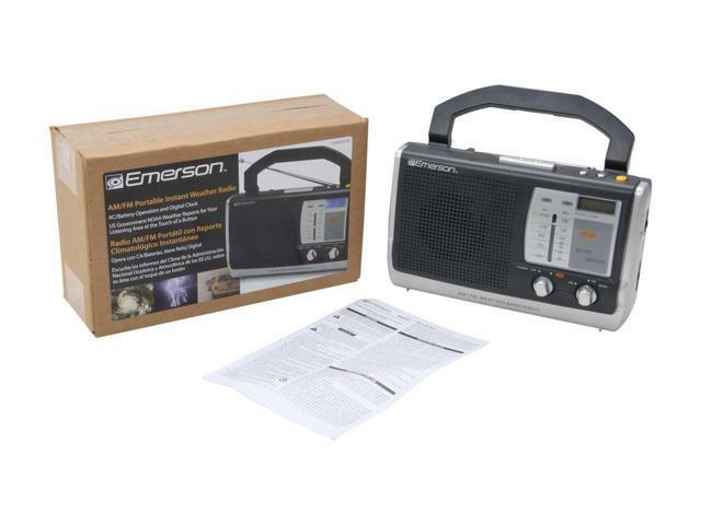 Emerson RP6251 AM/FM Portable Instant NOAA Weather Radio, Digital Clock ...