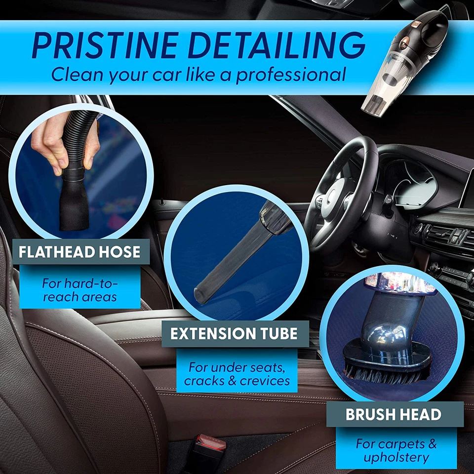 THISWORX Car Vacuum Cleaner - Portable, High Power, Handheld Vacuums w/ 3 Attach - Image 4 of 4