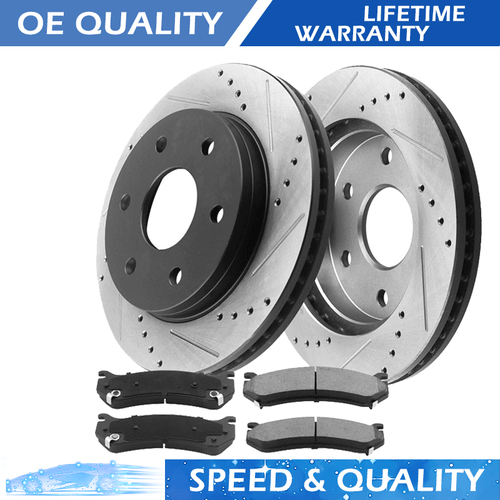 319mm Front Drilled Disc Rotors Brakes Pads for Toyota Tacoma 4Runner FJ Cruiser - Foto 17 di 31