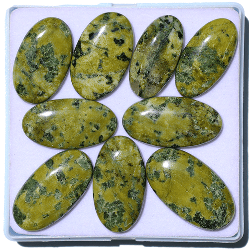 Wholesale 9 Pcs Natural Serpentine Untreated 32-38mm Oval Cabochon Gemstones Lot - Picture 3 of 11