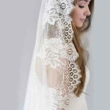 White Ivory Wedding Veil 3m Long Lace Cathedral Bridal Veils Wedding Accessories