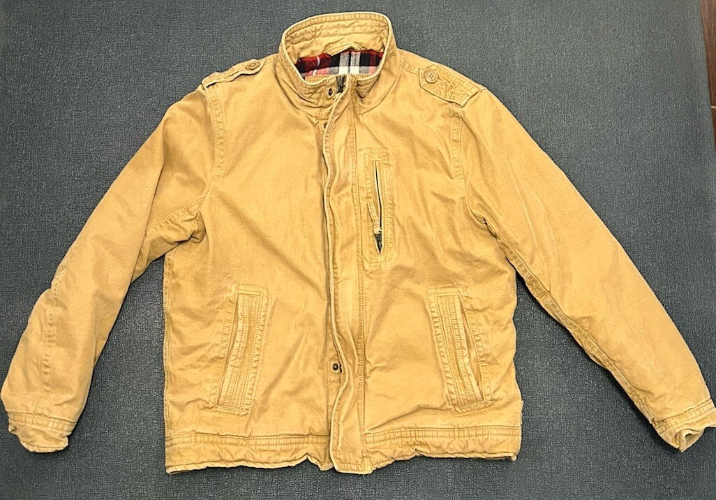 Vintage American Eagle Outfitters Khaki Jacket Flannel Lining Men’s Large