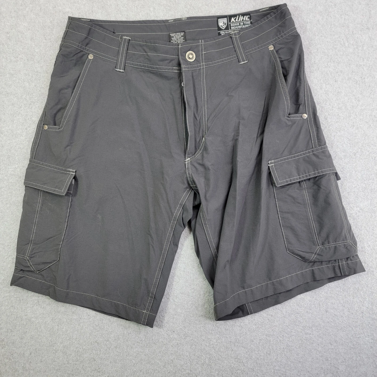 Kuhl Shorts Mens 32 Gray Raptr Cargo Outdoor Hiking Camp Pockets Gorpcore