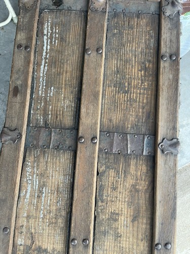 Antique Metal / Tin / Wood - Travel Trunk - Picture 12 of 19