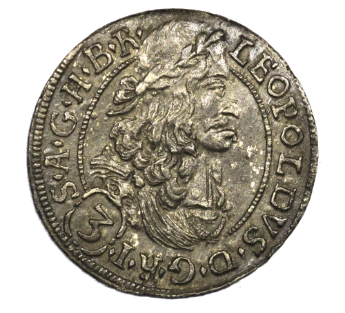 1693-Austria 3 Kreuzer-Leopold I  (AU 58-NGC)
