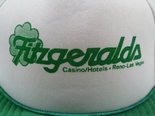 Vtg Fitzgeralds Casino Hotels Reno Las Vegas Trucker Hat Cap Snapback Green - Picture 2 of 10