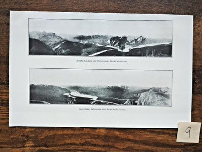 Athabaska River and Jasper Lake, British Columbia - Geological Print - 1913