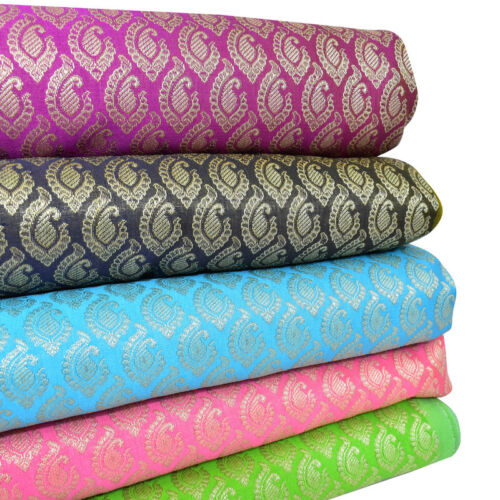 Wedding Brocade Fabric Paisley Design Upholstery Material Cloth For Dress Making - Afbeelding 1 van 90