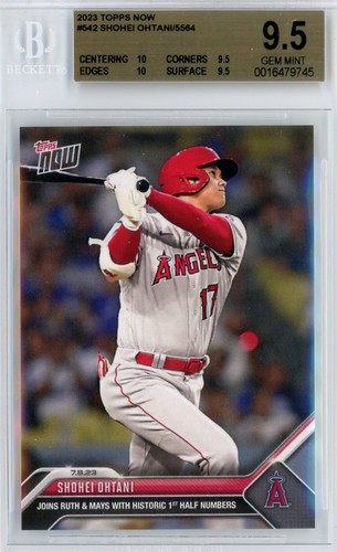 2023 TOPPS NOW MLB #542 SHOHEI OHTANI - BGS TRUE GEM 9.5 w/2 10s MAKING HISTORY!