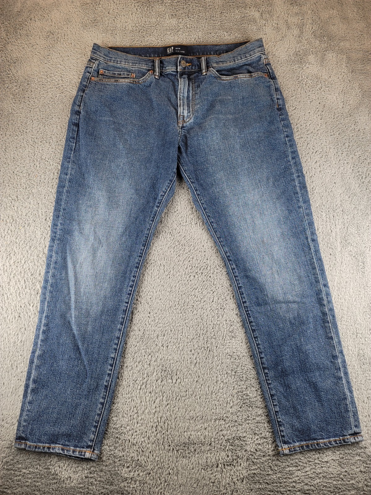 GAP Men's Slim Taper Jeans 32x30 Blue Denim Stretch Mid-Rise Classic Fit Casual