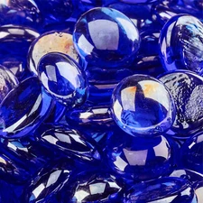 Deep Sea Blue Semi Reflective- Fire Glass Beads for Indoor and Outdoor Fire Pits