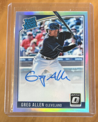 2018 Donruss Optic Rated Rookie Greg Allen Rookie Holo Prizm Auto Yankees / Cubs
