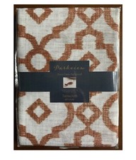 Parkview Easy Care Tablecloth Geo Trellis Natural and Rust 60" x 118" Spillproof