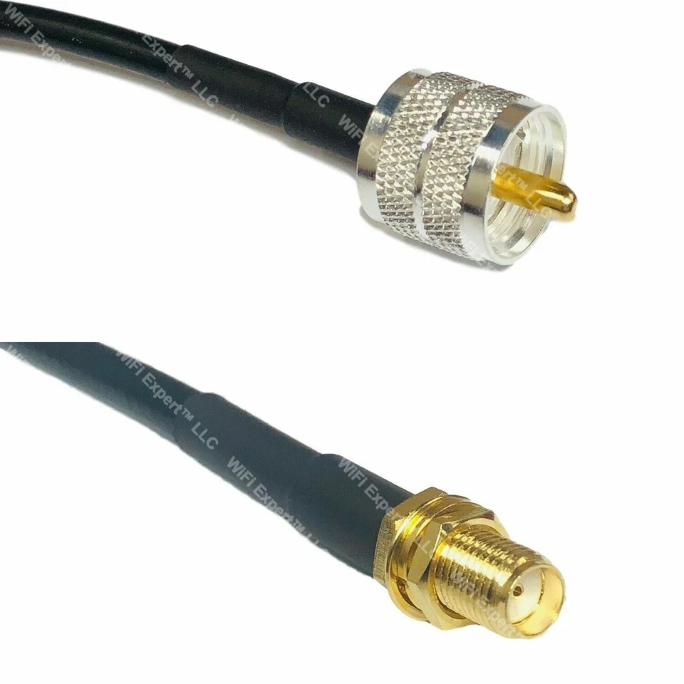 USA-CA RG58 PL259 UHF MALE to SMA FEMALE Coaxial RF Pigtail Cable - Image 1 of 1