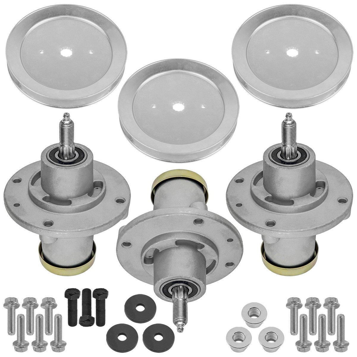 Spindel & Riemenscheibe Set Für Hus Via Rasenmäher - 3er Pack Ersatzteile