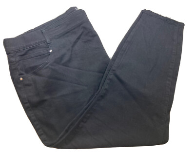 NWT Terra and Sky Size 3X Solid Black Denim Cropped Jeans High Rise