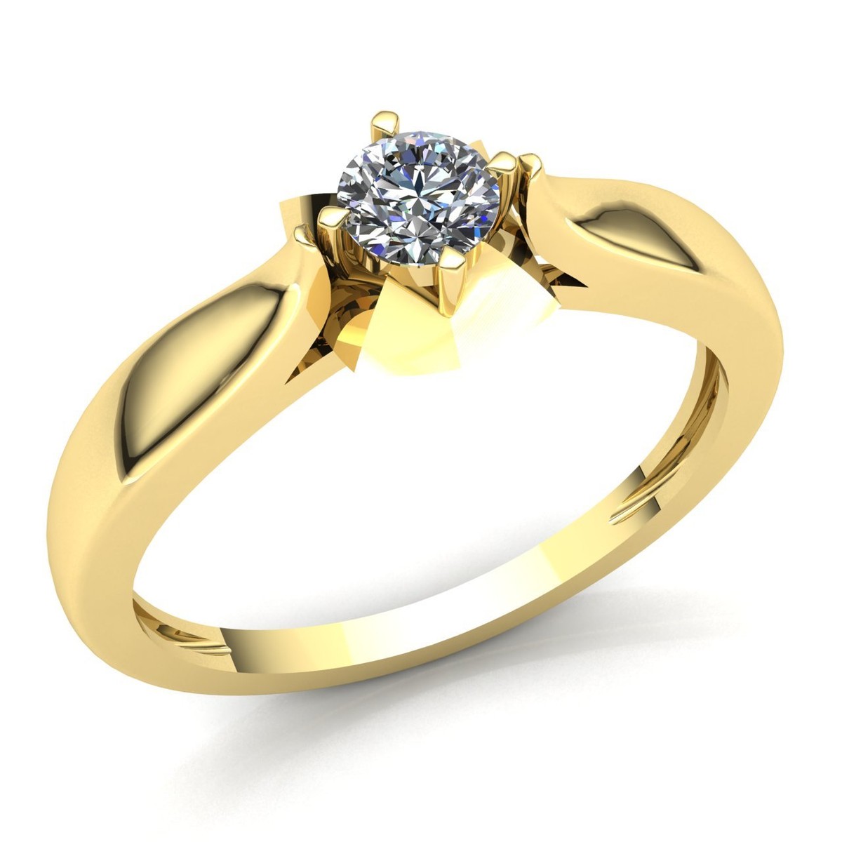 Genuine Round Diamond Ladies Solitaire Promise Engagement Ring 14K  Gold