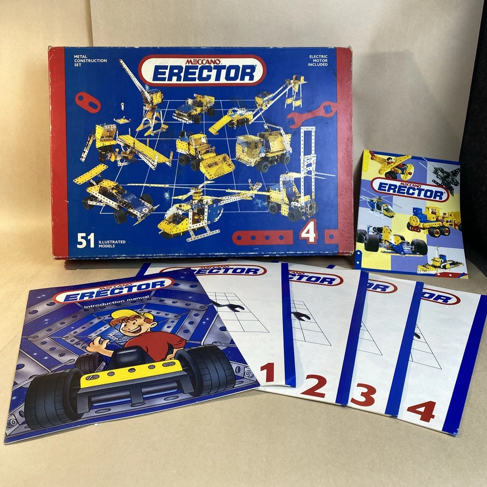 NEW Meccano Erector Set #4 Construction Set 51 Models Metal Pieces (set 030404) - Image 2 of 4