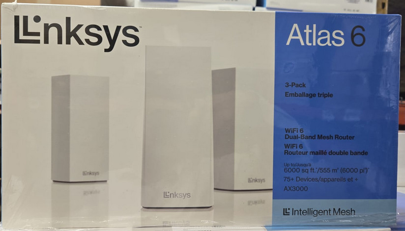 Linksys Atlas WiFi 6 Router AX3000 Dual-Band Home Mesh Wireless System 3-Pack