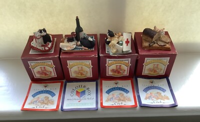 4 x PETER FAGAN FARBKASTEN KATZEN BROTBRETT, EPIKÜRE, GUTE FREUNDE, KISS IT BETTER