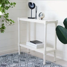 Home Collection Rafiki Distressed White Lower Shelf Console Table CNS5714A