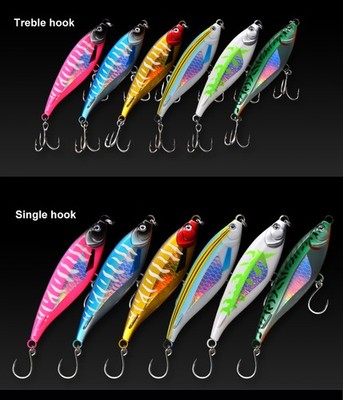 2x 13cm 45g / 17cm 90g Sea Fishing Submerged Lead Bait - Gold Hard Bait