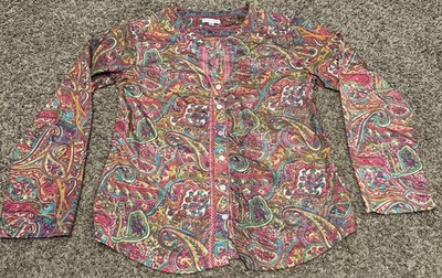 Karma Highway Crop Blouse Top OS One Size Silky Boho Floral Paisley B31