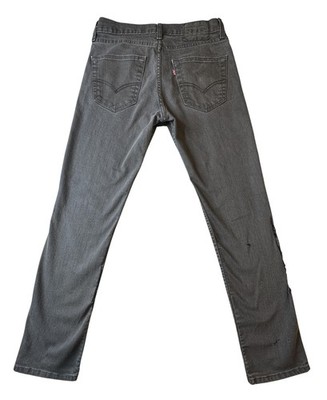 Levi's 511 Jeans Mens 31x30 Gray Slim Fit Stretch Distressed Denim Tapered Rips