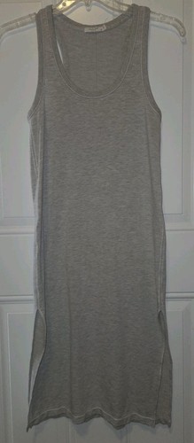 Women's Rag & Bone Dress S Small Midi Gray Sleeveless Slit Scoop Neck