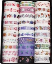 30 Rolls Washi Tape Set - 15 mm Wide Colored Masking Tape