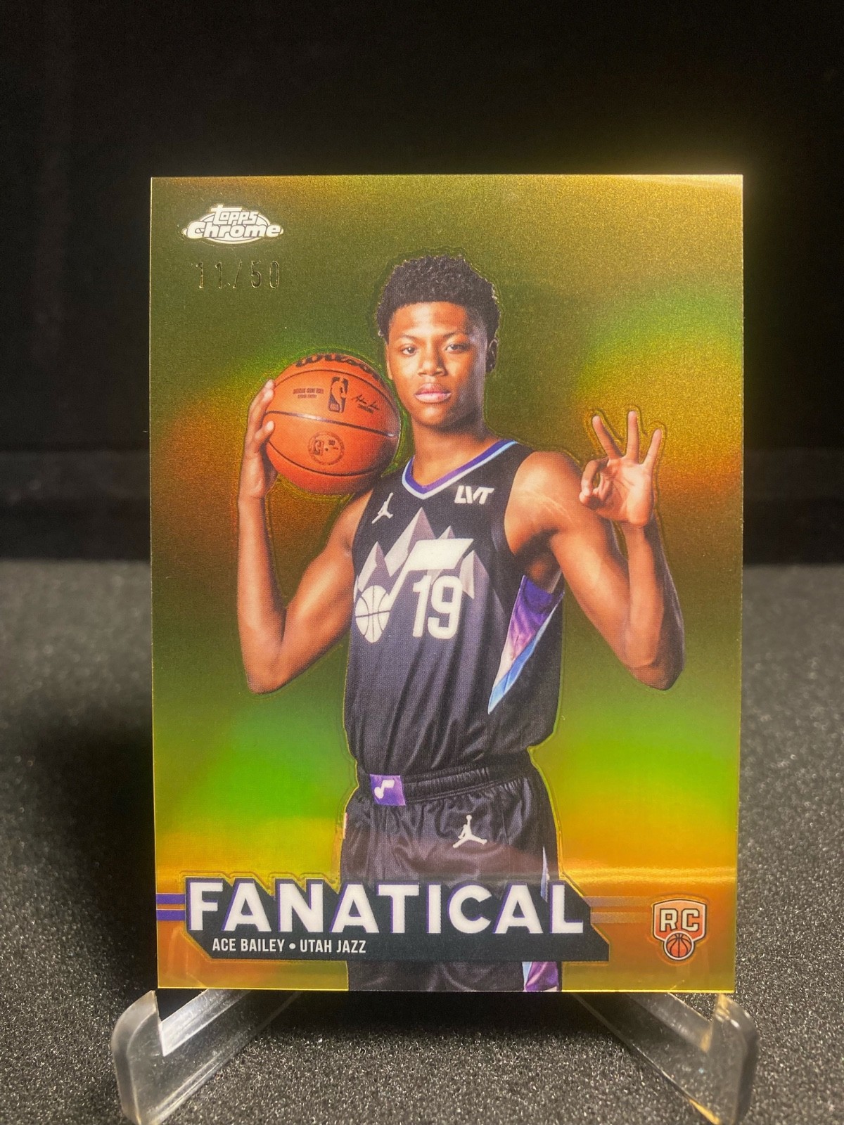Ace Bailey Fanatical 2025-26 Topps Chrome Gold #11/50 SSP RC Case Hit Rare