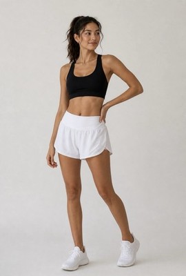 NWT CALIA Women's White Kick It Up Mid Rise Shorts, Size Large