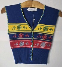 Vtg Saks Fifth Avenue  The Young Circle  Kids Knit Sweater Vest Colorblock 6/7