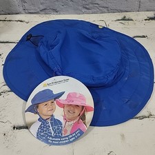 Sun Protection Zone Childs Safari Hat Blue Shark Print Adjustable 50-54cm New