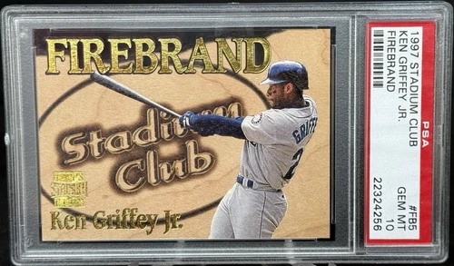 KEN GRIFFEY JR 1997 TOPPS STADIUM CLUB FIREBRAND #FB5  PSA 10 GEM MINT