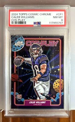 Caleb Williams 2024 Topps Cosmic Chrome Cos-Play #CP1 PSA 8 Bears