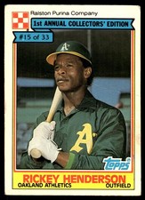 Rickey Henderson 1984 Topps Ralston Purina #15 Oakland Athletics FREE SHIPPING