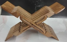 Uzbek foldable hand carved wood Book Stand Laukh Bible or Holy Quran