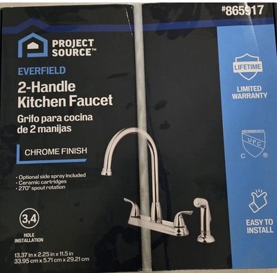 Project Source  Everfield Stainless Steel 2-handle High-arc Kitchen Faucet NEW