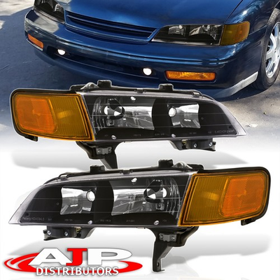 #ad #ad Black Replacement Headlights Signal Corner Lamp For 1994 1997 Honda Accord CD6 $88.00
