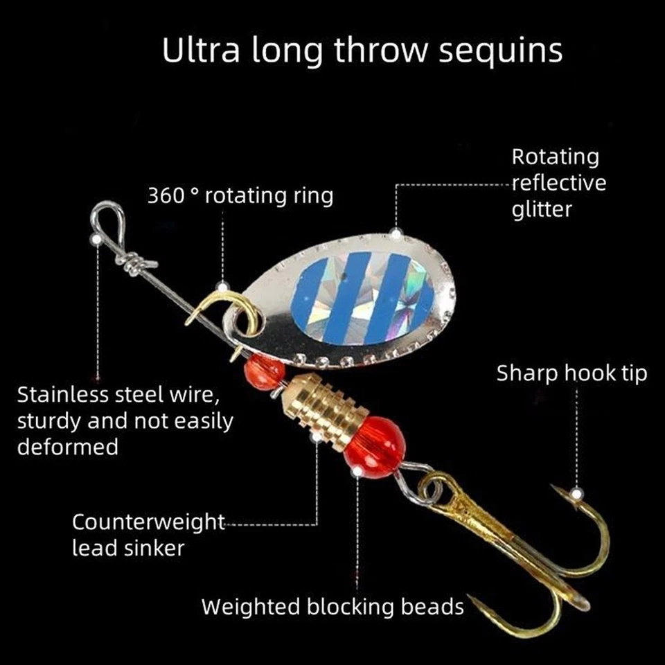 Рыболовные приманки металлические спиннеры приманки окунь снасти приманка форель ложка форель упаковка 30 шт. - Изображение 4 из 4