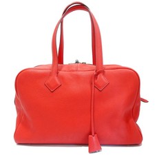 Hermes Victoria 35 Taurillon Clemence Bougainvillier R Stamp 2014 Top Handle Bag