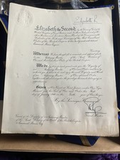 Masonic OBE Signed By Both Elizabeth And Philip